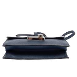 Pre Owned Prada Blue Saffiano Leather Mini Sound Top Handle Bag