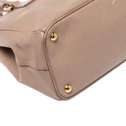 Pre Owned Prada Pink Saffiano Lux Leather Small Galleria Double Zip Tote