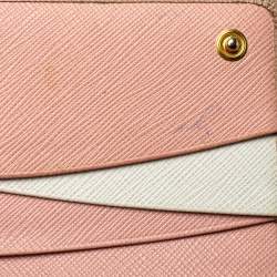 Pre Owned Prada Beige Saffiano Lux Leather Continental Flap Wallet