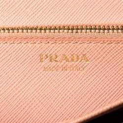 Pre Owned Prada Beige Saffiano Lux Leather Continental Flap Wallet