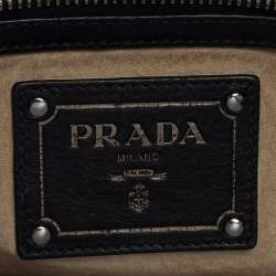 Prada Black Leather Fringe Shoulder Bag