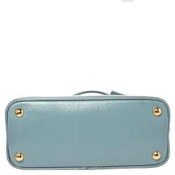 Pre Owned Prada Blue Saffiano Vernice Leather Small Promenade Satchel