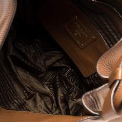 Pre Owned Prada Brown Diano Leather Hobo 