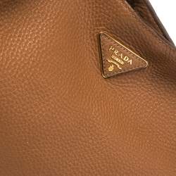 Pre Owned Prada Brown Diano Leather Hobo 