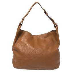 Pre Owned Prada Brown Diano Leather Hobo 