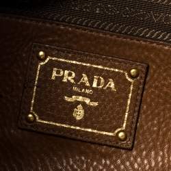 Pre Owned Prada Brown Diano Leather Hobo 