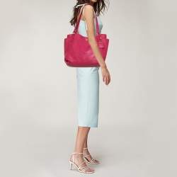 Pre Owned حقيبة يد برادا جيب جانبى جلد فيتالو ديانو وردية