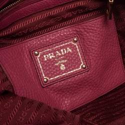 Pre Owned حقيبة يد برادا جيب جانبى جلد فيتالو ديانو وردية