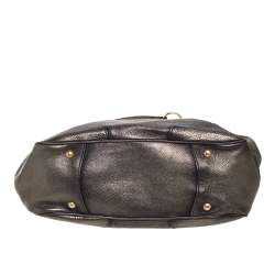 Pre Owned حقيبة هوبو برادا جيب جانبي جلد فيتيلو داينو ذهبي ميتاليك 