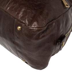 مملوكة مسبقًا Prada Dark Brown Vitello Shine Leather Bowler Bag