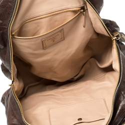 مملوكة مسبقًا Prada Dark Brown Vitello Shine Leather Bowler Bag