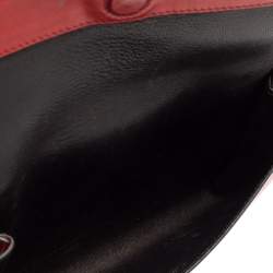 Pre Owned Prada Red Leather Double Shoulder Bag