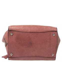 Pre Owned Prada Pink Glace Leather Twin Pocket Lock Tote