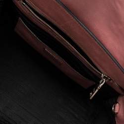 Pre Owned Prada Pink Glace Leather Twin Pocket Lock Tote