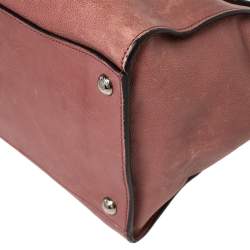 Pre Owned Prada Pink Glace Leather Twin Pocket Lock Tote