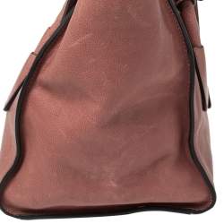 Pre Owned Prada Pink Glace Leather Twin Pocket Lock Tote