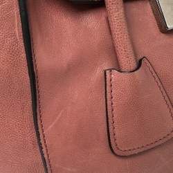 Pre Owned Prada Pink Glace Leather Twin Pocket Lock Tote