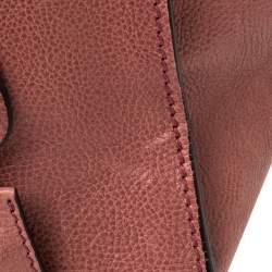 Pre Owned Prada Pink Glace Leather Twin Pocket Lock Tote