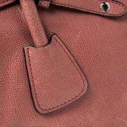 Pre Owned Prada Pink Glace Leather Twin Pocket Lock Tote