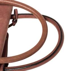 Pre Owned Prada Pink Glace Leather Twin Pocket Lock Tote