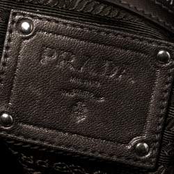 Pre Owned Prada Metallic Bronze Leather Ruffle Hobo Bag