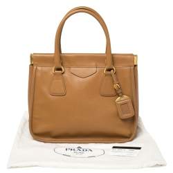 Pre Owned Prada Brown Leather Cannella Satchel