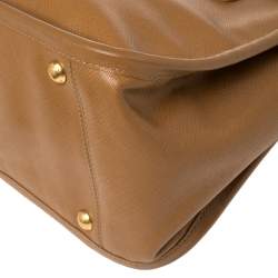 Pre Owned Prada Brown Leather Cannella Satchel