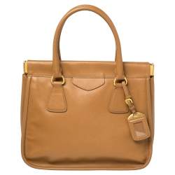 Pre Owned Prada Brown Leather Cannella Satchel