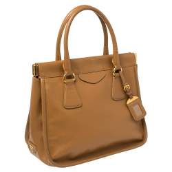 Pre Owned Prada Brown Leather Cannella Satchel