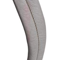 Pre Owned حقيبة هوبو برادا سحاب أمامي جلد فيتيلو داينو أبيض