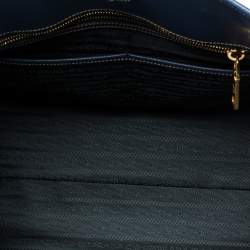 Pre Owned Prada Blue Saffiano Lux Leather Tote