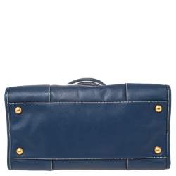 Pre Owned Prada Blue Saffiano Lux Leather Tote
