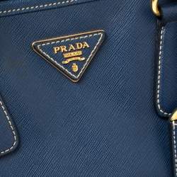 Pre Owned Prada Blue Saffiano Lux Leather Tote