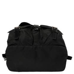 Pre Owned Prada Black Nylon Double Pocket Backpack