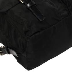 Pre Owned Prada Black Nylon Double Pocket Backpack