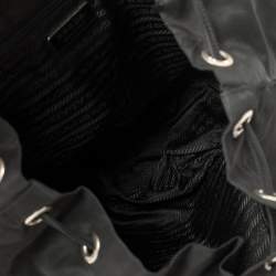 Pre Owned Prada Black Nylon Double Pocket Backpack