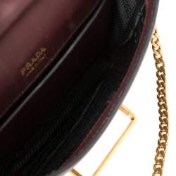 Pre Owned Prada Burgundy/Black Leather Cahier Belt Bag