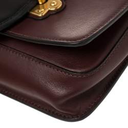 Pre Owned Prada Burgundy/Black Leather Cahier Belt Bag