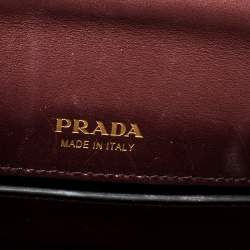 Pre Owned Prada Burgundy/Black Leather Cahier Belt Bag