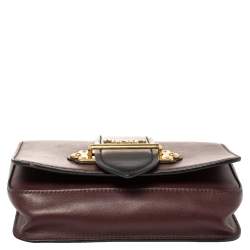 Pre Owned Prada Burgundy/Black Leather Cahier Belt Bag
