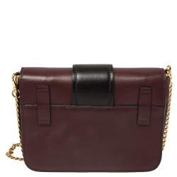Pre Owned Prada Burgundy/Black Leather Cahier Belt Bag