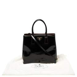Pre Owned Prada Black/Red Patent Leather Parabole Tote