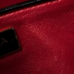 Pre Owned Prada Black/Red Patent Leather Parabole Tote
