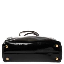Pre Owned Prada Black/Red Patent Leather Parabole Tote