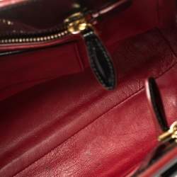 Pre Owned Prada Black/Red Patent Leather Parabole Tote