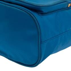 Pre Owned Prada Two Tone Blue Nylon Duet Drawstring Shoulder Bag