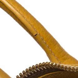 Pre Owned Prada Yellow Vitello Daino Leather Sacca 2 Manici Hobo