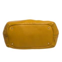 Pre Owned Prada Yellow Vitello Daino Leather Sacca 2 Manici Hobo