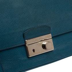 Pre Owned Prada Blue Leather Shoulder Bag