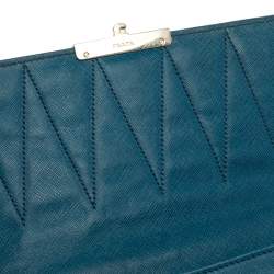 Pre Owned Prada Blue Leather Shoulder Bag